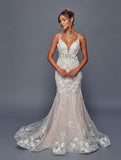 Deklaire Bridal 498 Fitted Trumpet Skirt Wedding Gown Court Train