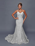 Deklaire Bridal 499 Fitted Trumpet Skirt Wedding Gown Court Train