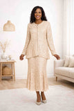 Hosanna 5015 Plus Size 3 Piece Set Length Dress Lace