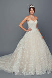 Deklaire Bridal 508 Strapless Sweetheart Neckline Ballgown Wedding Dress