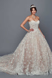 Deklaire Bridal 508 Strapless Sweetheart Neckline Ballgown Wedding Dress