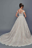 Deklaire Bridal 510 Illusion Boat Neck Cap Sleeve Court Train Wedding Dress