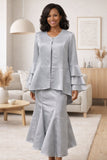 Hosanna 5167 Modest Outfit 3-Piece Set Tea Length Dress