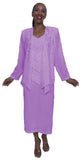 CLEARANCE - Hosanna 5502 Plus Size 3-Piece Set Tea Length Dress (Size 2XL)