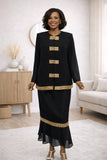 Hosanna 5515 Plus Size 3-Piece Set Tea Length Dress