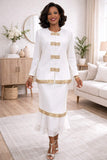 Hosanna 5515 Plus Size 3-Piece Set Tea Length Dress