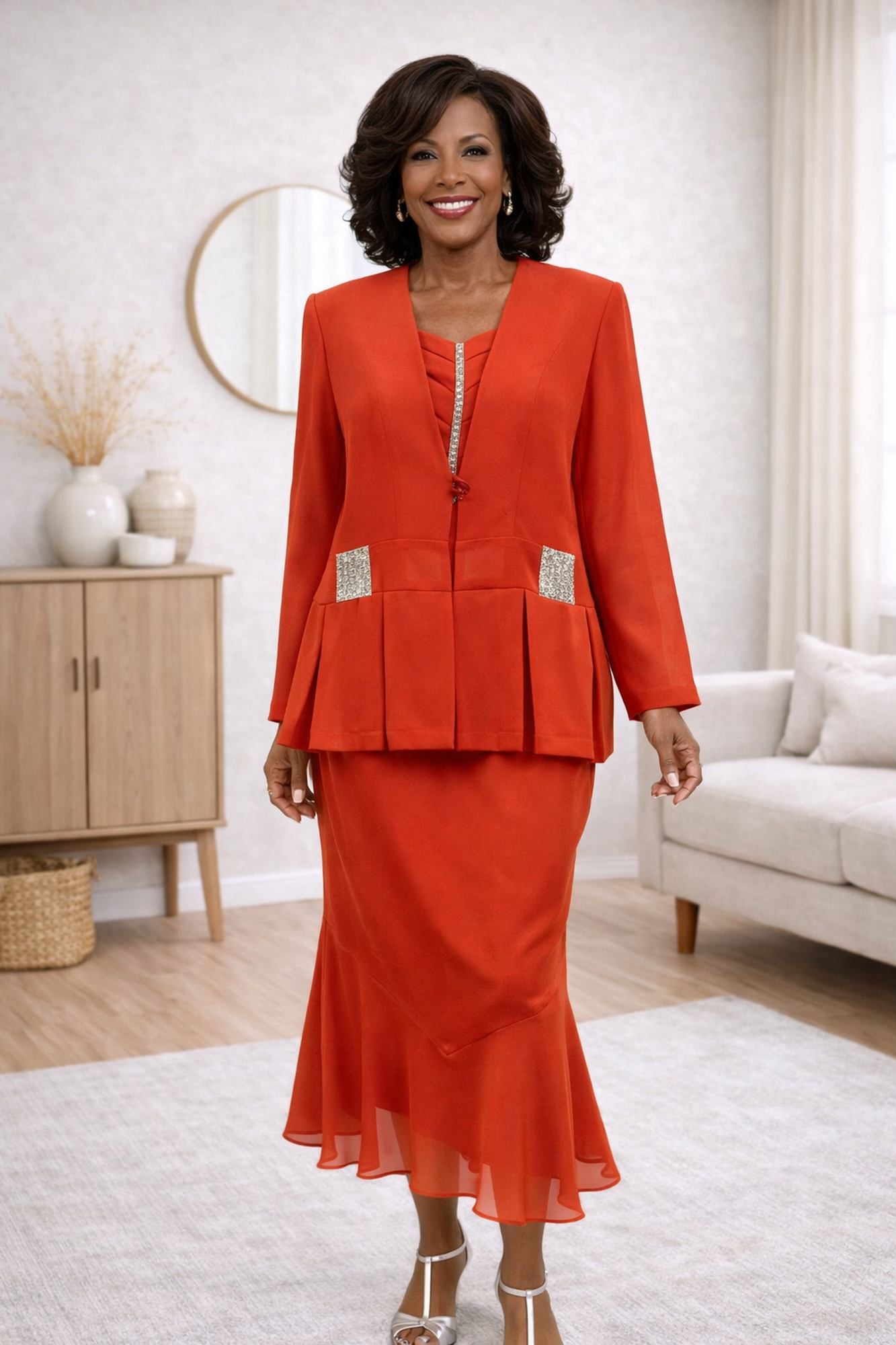 Hosanna 5527 Plus Size 3-Piece Set Tea Length Dress DiscountDressShop Hosanna 5527 Plus Size 3-Piece Set Tea Length Dress DiscountDressShop
