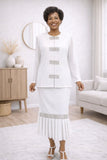 Hosanna 5531 Plus Size 3-Piece Set Tea Length Dress