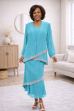 Hosanna 5532 Plus Size 3-Piece Set Tea Length Dress Outfit