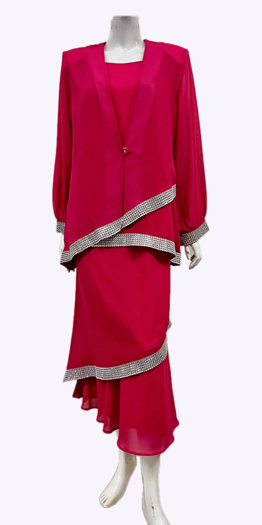 Hosanna 5532 Plus Size 3-Piece Set Tea Length Dress Outfit