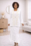 Hosanna 5535 Plus Size 3-Piece Set Tea Length Dress Outfit