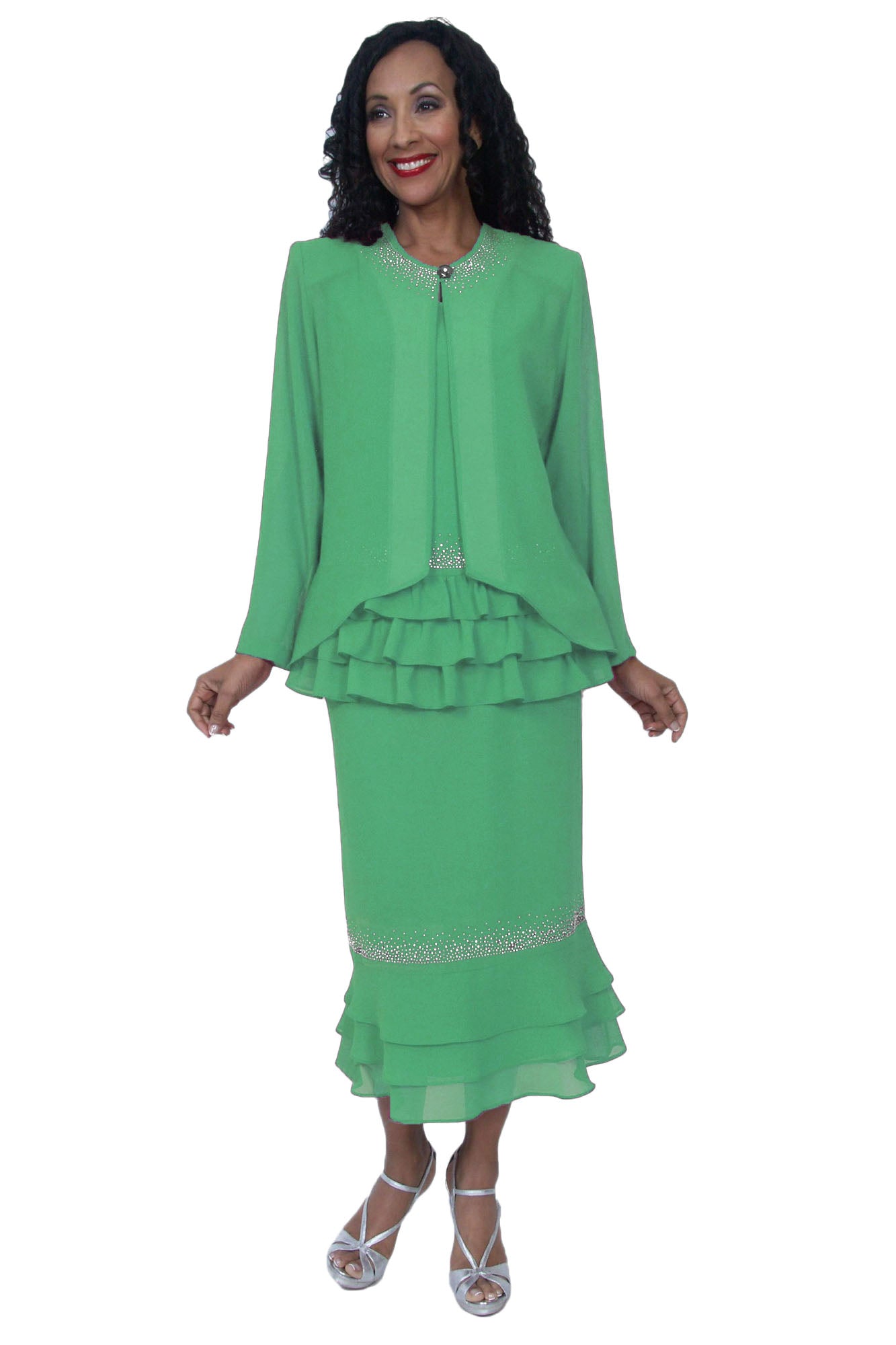 Hosanna 5553 Modest 3-Piece Set Ankle Length Dress