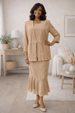 Hosanna 5578 Modest 3-Piece Set Ankle Length Chiffon Dress