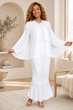Hosanna 5579 Floral Appliqué Jacket Dress with Flutter Sleeves