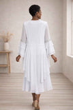 CLEARANCE - Hosanna 5604 Plus Size 3 Piece Set White Dress (Size 5XL)