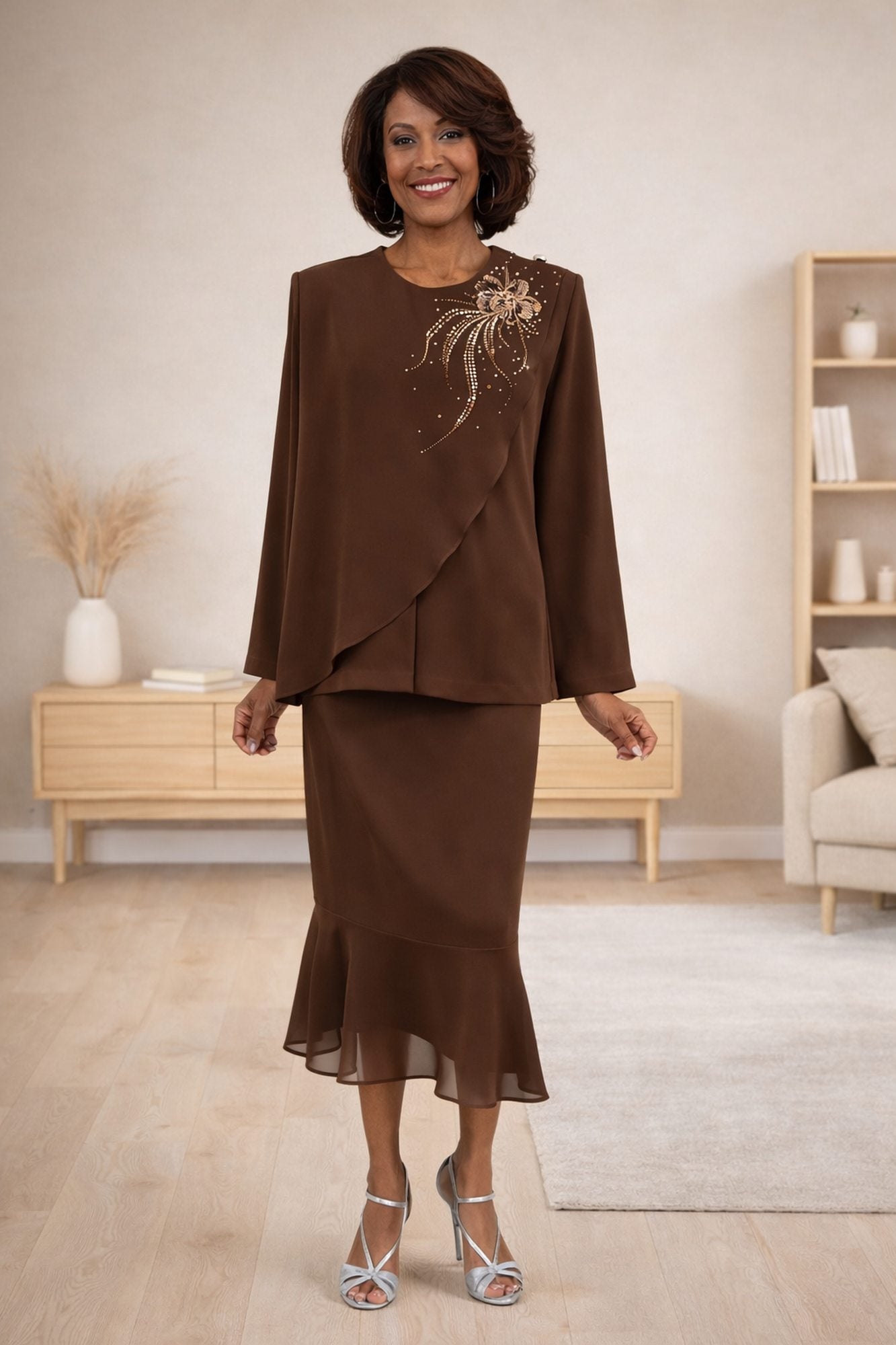 Hosanna 5605 Modest 3-Piece Set Ankle Length Dress