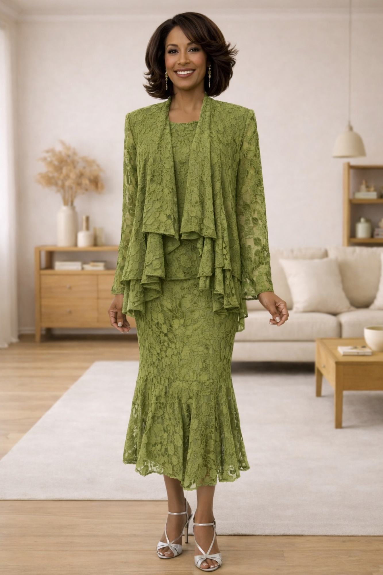 Hosanna 5608 Modest 3-Piece Set Ankle Length Dress