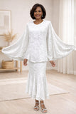Hosanna 5609 Modest 3-Piece Lace Outfit Set Ankle Length