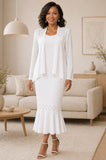 Hosanna 5617 Modest Outfit 3-Piece Outfit Tea Length Dress