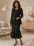 Hosanna 5618 Plus Size 3-Piece Set Tea Length Dress
