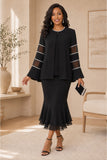 Hosanna 5620 Embellished 3-Piece Formal Church Suit with Sheer Bell Sleeves