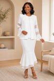 Hosanna 5620 Embellished 3-Piece Formal Church Suit with Sheer Bell Sleeves