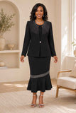 Hosanna 5625 Embellished Jacket Dress with Rhinestone Detail