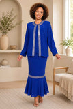 Hosanna 5628 Elegant 3-Piece Embellished Jacket & Skirt Church Outfit