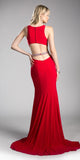 Cinderella Divine 62806 Beaded Waist Cut Out Back Long Dress
