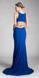 Cinderella Divine 62806 Beaded Waist Cut Out Back Long Dress
