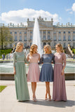 Celavie 6305-S Quarter Sleeves Lace Top A-Line Knee Length Dress