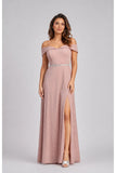Celavie 6506-L Long A-Line Cold Off the Shoulder Formal Gown