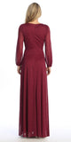 Celavie 6580-L Full-Length Long Sheer Sleeve Semi-Formal Gown