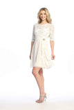 Celavie 6635-S Short Lace Chiffon Dress with Ruffle Detail