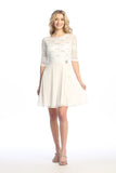 Celavie 6635-S Short Lace Chiffon Dress with Ruffle Detail