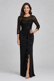 Celavie 6657-L Elegant Lace Bodice Chiffon Maxi Dress with Ruffle Detail
