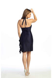 Celavie 6741-S Short Halter Sweetheart Cocktail Dress with Ruffle Detail