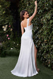 Ladivine 7448W Dress One Shoulder Satin Bridal Gown