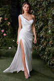 Ladivine 7448W Dress One Shoulder Satin Bridal Gown