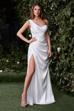 Ladivine 7448W Dress One Shoulder Satin Bridal Gown