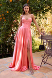Ladivine 7481 Dress Luxe Satin A-Line Corset Gown