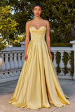 Ladivine 7481 Dress Luxe Satin A-Line Corset Gown
