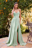 Ladivine 7481 Dress Luxe Satin A-Line Corset Gown