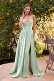 Ladivine 7481 Dress Luxe Satin A-Line Corset Gown