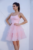 Eureka 9288 Short Ruffled Tiered Tulle Dress With Glitter