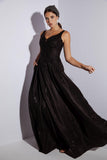 Eureka 9606 Shimmering Long Dress Appliqued Bodice