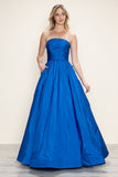 Poly USA | Ed Young 9754 Strapless A-Line Ballgown with Pockets Long Dress