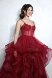Eureka 9950 Double Strap Soft Ruffle Tulle A-Line Gown