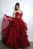 Eureka 9950 Double Strap Soft Ruffle Tulle A-Line Gown