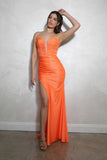 Eureka 9979 Strapless Satin Glitter Fitted Evening Gown
